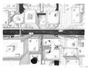 Dessin original  « La ville à vol d'oiseau »