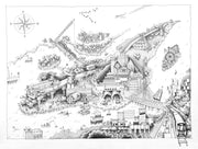 Dessin original  « La Ville en mouvement »