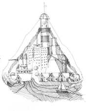 Dessin original  « Dans la lumière de la ville »