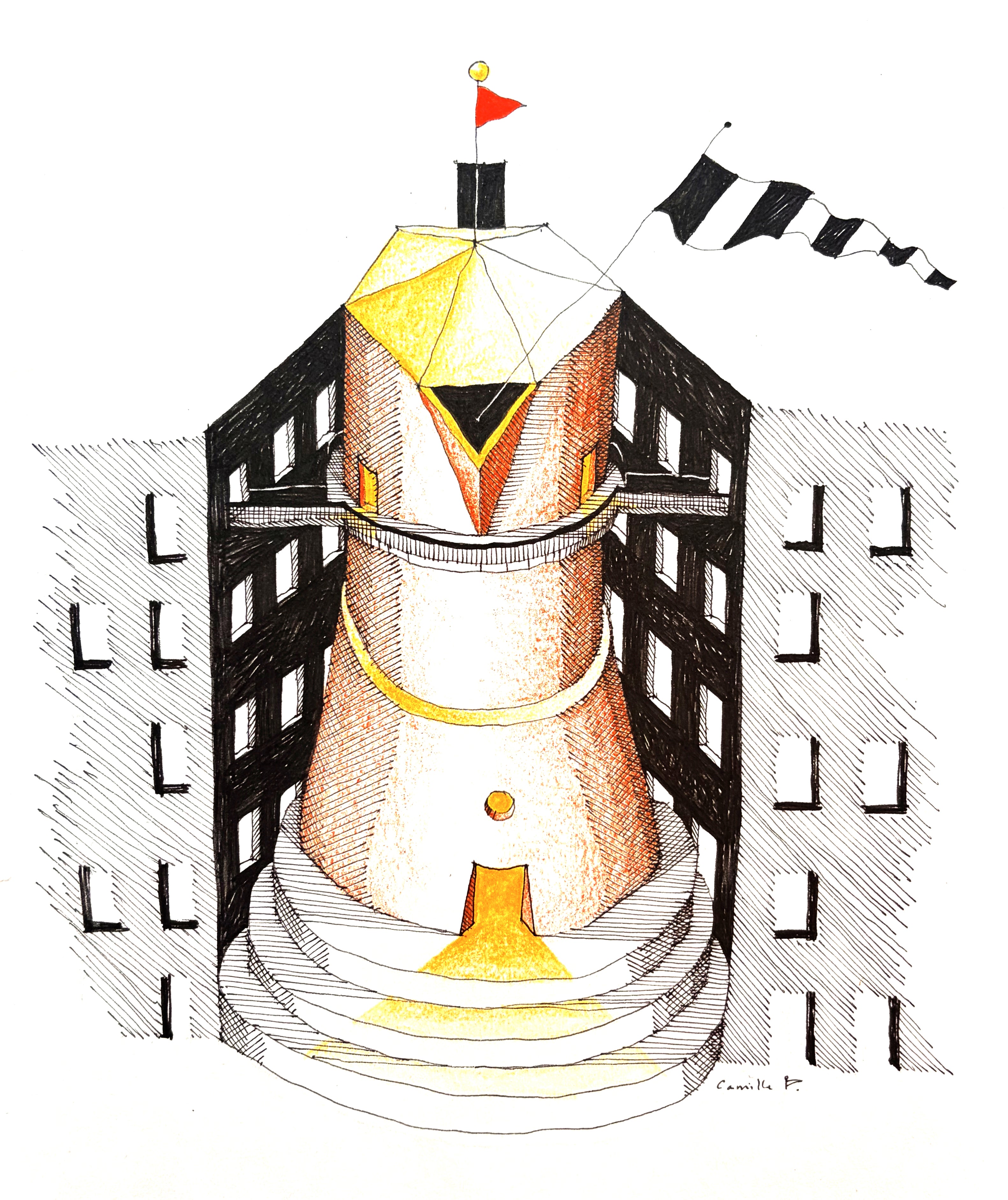 Dessin original  « Rendez-vous à cafétière »